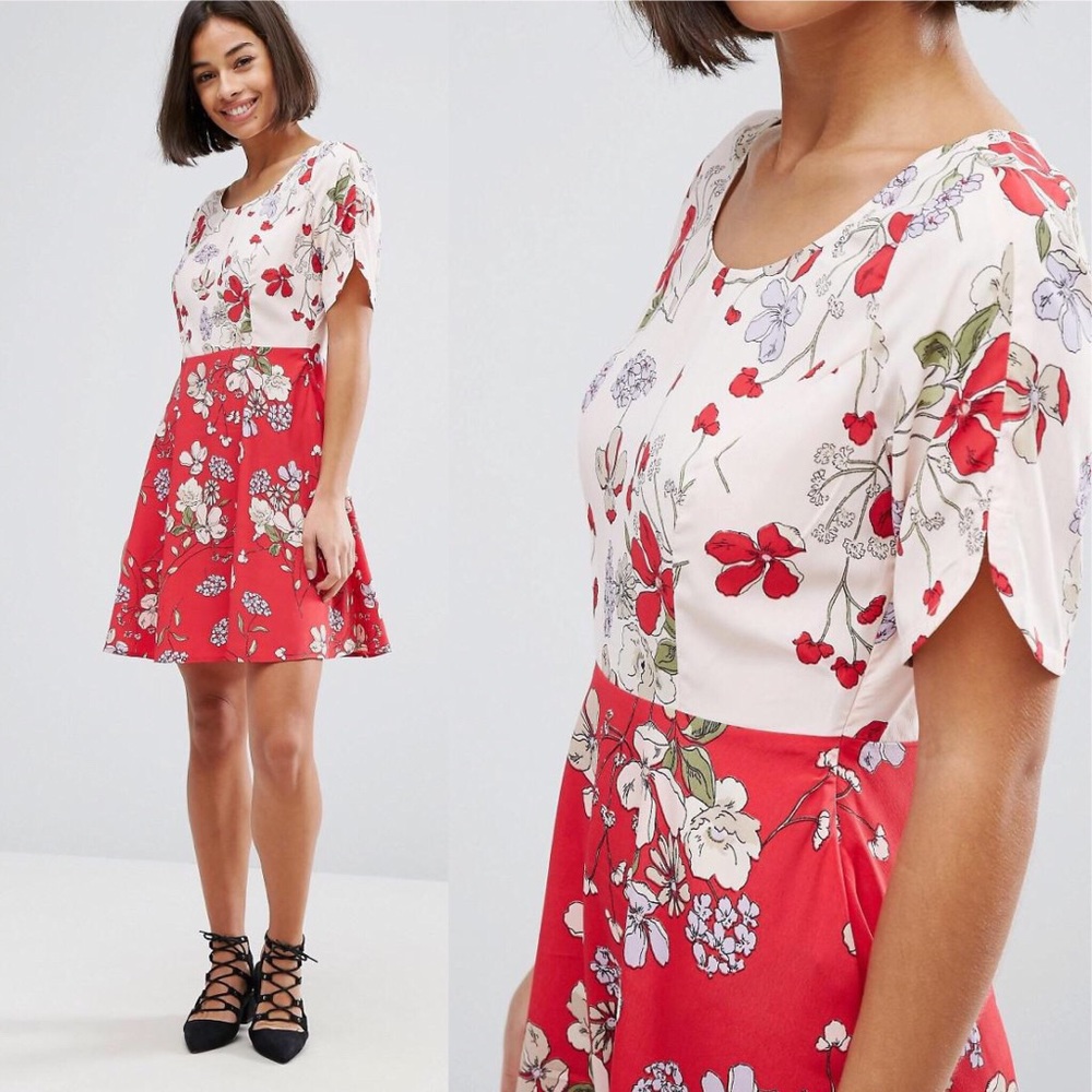 🆕 ASOS Mix & Match Floral Skater Dress